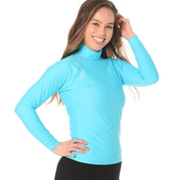 Long Sleeve Rashvest Womens, Adult - teal aqua side